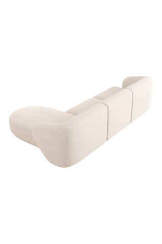 Canapé d'angle droit modulaire Lionel - Beige clair - 4 places - Toucher tissu chenille