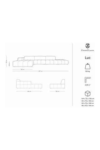 Canapé d'angle gauche Luc - Beige foncé