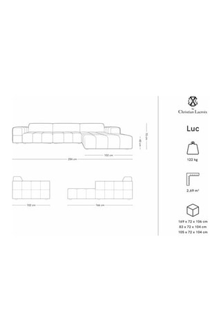 Canapé d'angle droit Luc - Beige foncé