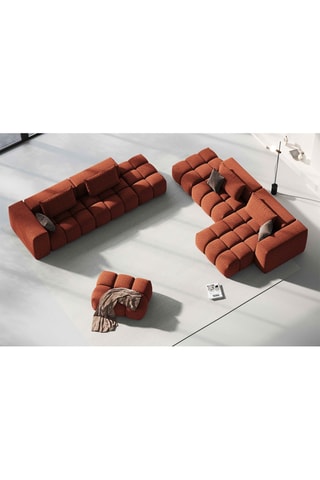 Canapé d'angle droit modulaire Lorella - Corail