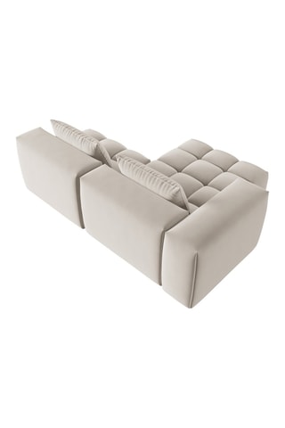 Canapé d'angle gauche modulaire Lorella - Beige clair