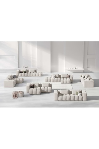 Canapé d'angle gauche modulaire Lorella - Beige