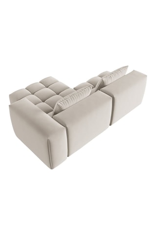 Canapé d'angle droit modulaire Lorella - Beige clair