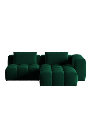 Canapé d'angle droit modulaire Lorella - Vert bouteille