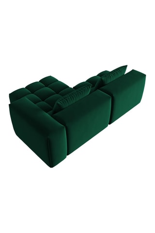 Canapé d'angle droit modulaire Lorella - Vert bouteille