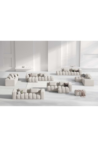 Canapé d'angle droit modulaire Lorella - Beige