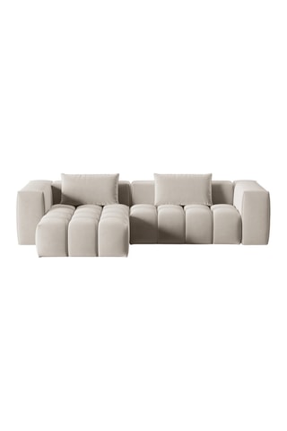 Canapé d'angle gauche modulaire Lorella - Beige clair