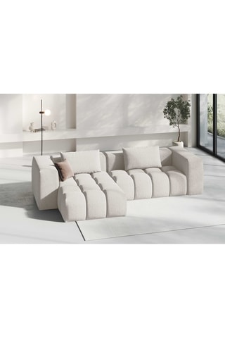 Canapé d'angle gauche modulaire Lorella - Beige