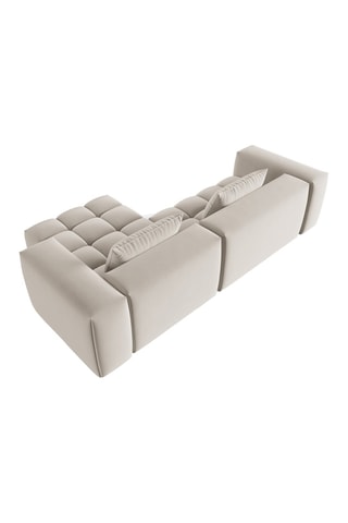 Canapé d'angle droit modulaire Lorella - Beige clair