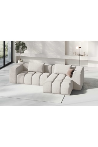 Canapé d'angle droit modulaire Lorella - Beige