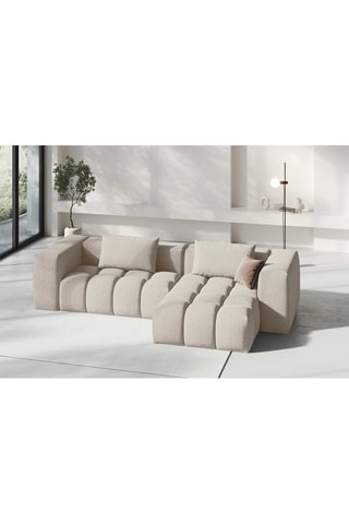 Canapé d'angle droit modulaire Lorella - Sable
