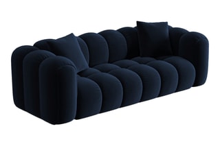 Canapé modulaire Elise - Bleu roi - 4 places - En tissu velours