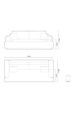 Canapé convertible Adriana - Beige clair - 3 places - En tissu velours