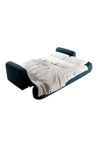 Canapé convertible Adriana - Bleu pétrole - 3 places - En tissu velours