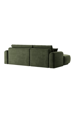 Canapé d’angle gauche modulable et convertible Adriana - Vert - 5 places - Tissu velours