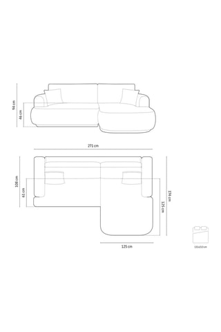 Canapé d’angle droit modulable et convertible Adriana - Vert - 5 places - Tissu velours