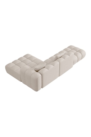 Canapé d’angle droit modulaire Elise - Beige - 4 places - En tissu chenille