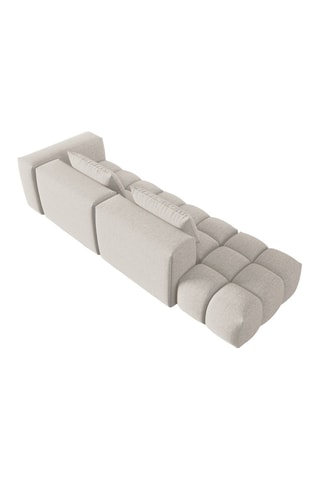 Canapé gauche modulaire Lorella - Beige - 3 places - Revêtement en tissu structurel