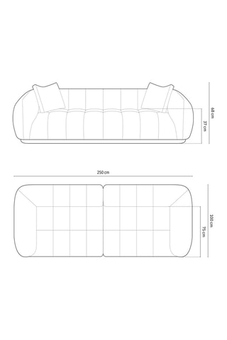 Canapé modulaire Julia - Gris clair - 4 places - En polyester et nylon