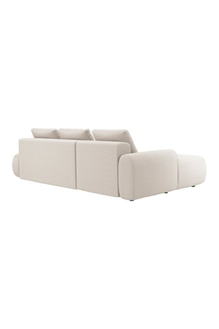Canapé d'angle gauche convertible Simona - Beige - 4 places - En polyester