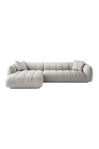 Canapé d’angle gauche modulaire Julia - Gris clair - 3 places - En polyester et nylon