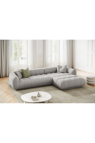 Canapé d’angle droit modulaire Julia - Gris clair - 3 places - En polyester et nylon