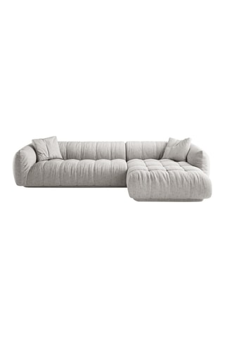 Canapé d’angle droit modulaire Julia - Gris clair - 3 places - En polyester et nylon