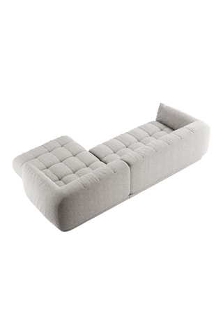 Canapé d’angle droit modulaire Julia - Gris clair - 3 places - En polyester et nylon