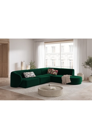 Canapé d'angle droit modulaire Lionel - Vert bouteille