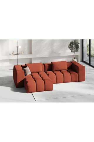 Canapé d'angle gauche modulaire Lorella - Corail