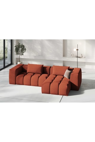 Canapé d'angle droit modulaire Lorella - Corail