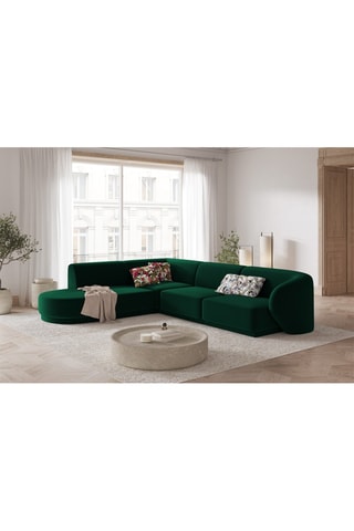 Canapé d'angle gauche modulaire Lionel - Vert bouteille