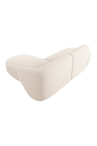 Canapé d'angle droit ouvert modulaire Lionel - Beige clair - 4 places - Toucher tissu chenille
