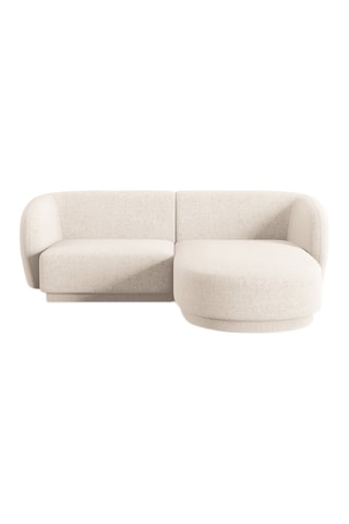 Canapé d’angle droit modulaire Lionel - Beige clair - 3 places - En tissu chenille