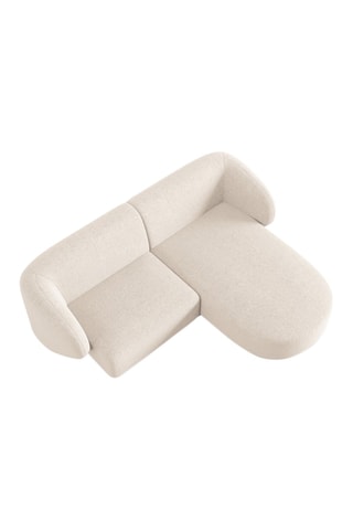 Canapé d’angle droit modulaire Lionel - Beige clair - 3 places - En tissu chenille