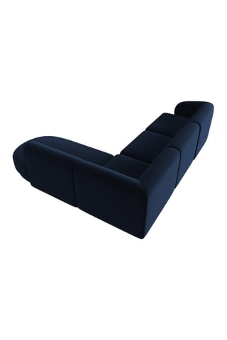 Canapé d’angle droit Lionel - Bleu roi - 5 places - En tissu velours