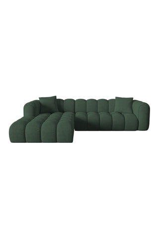 Canapé d’angle gauche modulaire Elise - Vert - 4 places - En tissu chenille