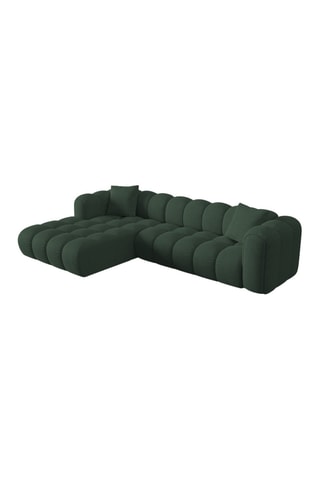 Canapé d’angle gauche modulaire Elise - Vert - 4 places - En tissu chenille