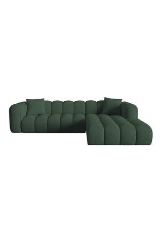 Canapé d’angle droit modulaire Elise - Vert - 4 places - En tissu chenille