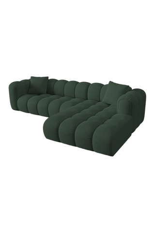 Canapé d’angle droit modulaire Elise - Vert - 4 places - En tissu chenille