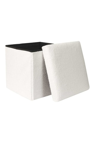 Pouf-coffre pliable - Blanc