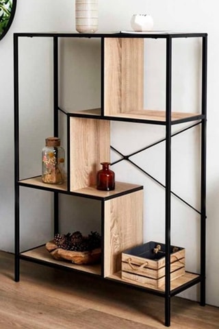 Meuble de rangement - Noir et imitation bois