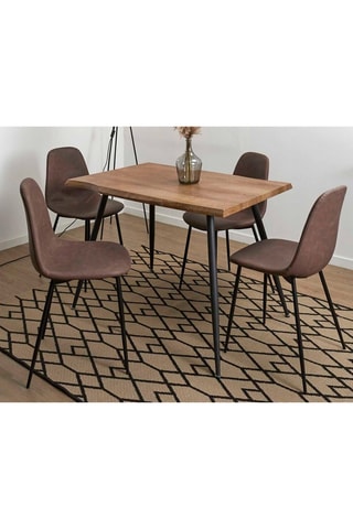 Table à manger - Noir et imitation bois