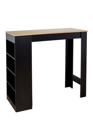 Table de bar mange debout - Noir et imitation bois