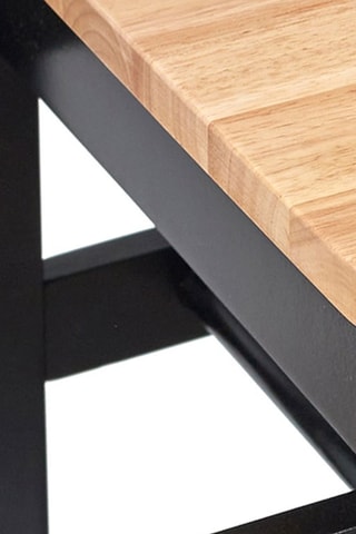 Desserte à roulettes - Noir et imitation bois