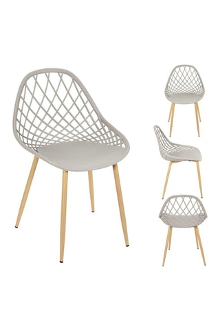 4 chaises d'extérieur Malaga - Gris