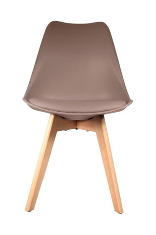 2 chaises Scandinave - Taupe et naturel