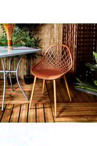 4 chaises d'extérieur Malaga - Orange et marron