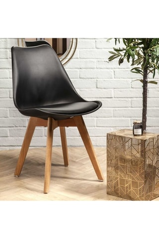 4 chaises Scandinave - Noir et naturel