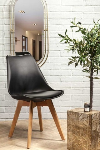 4 chaises Scandinave - Noir et naturel